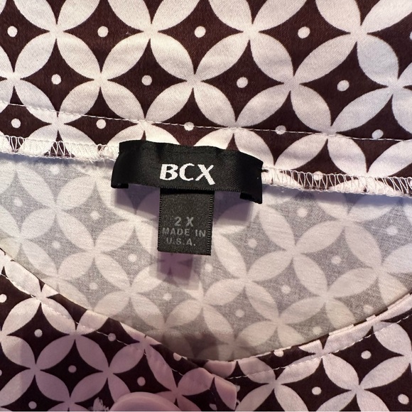 BCX Trendy Womens White Brown Short Sleeve Cropped Jacket Plus Size 2X - Picture 4 of 7